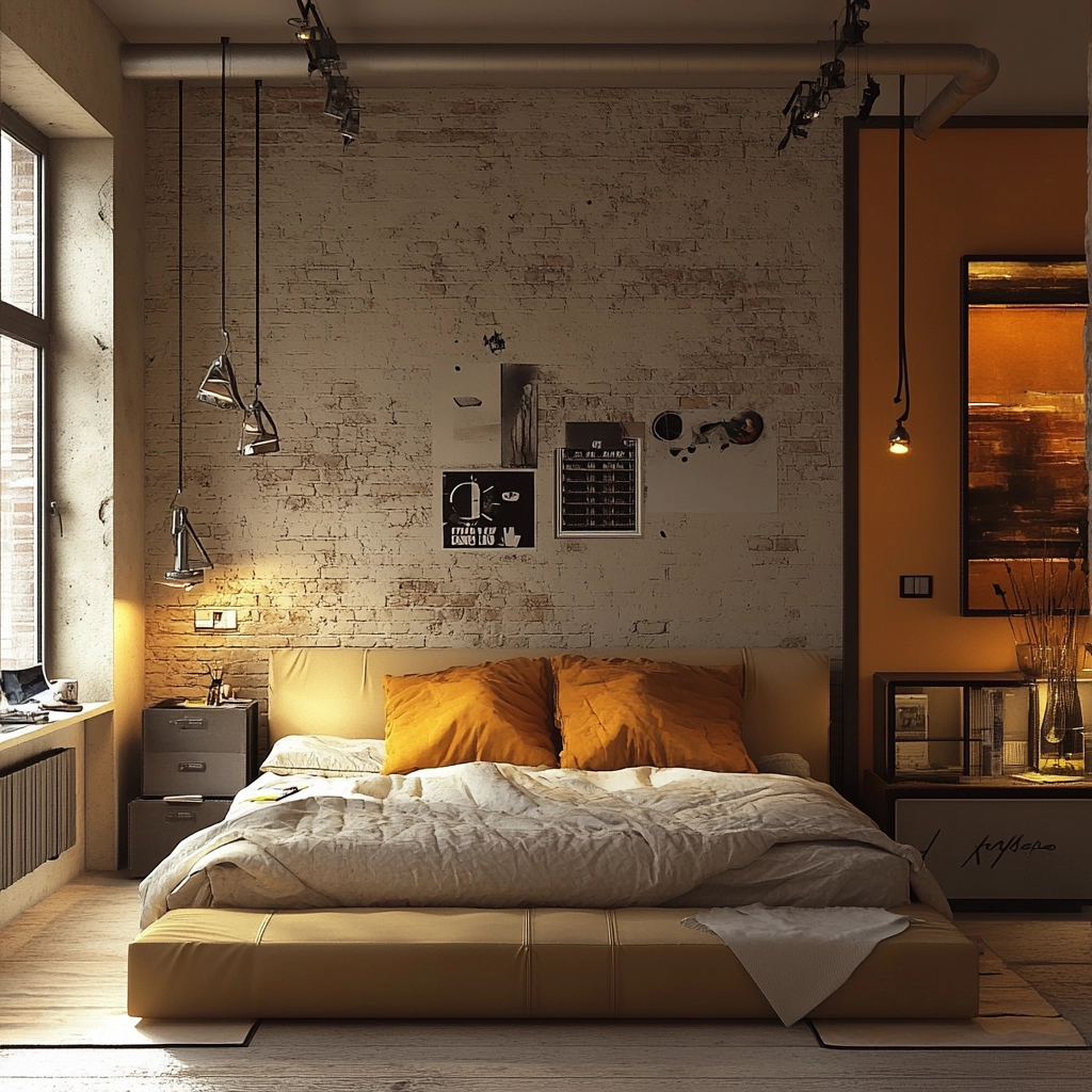 beige orange bedroom 76