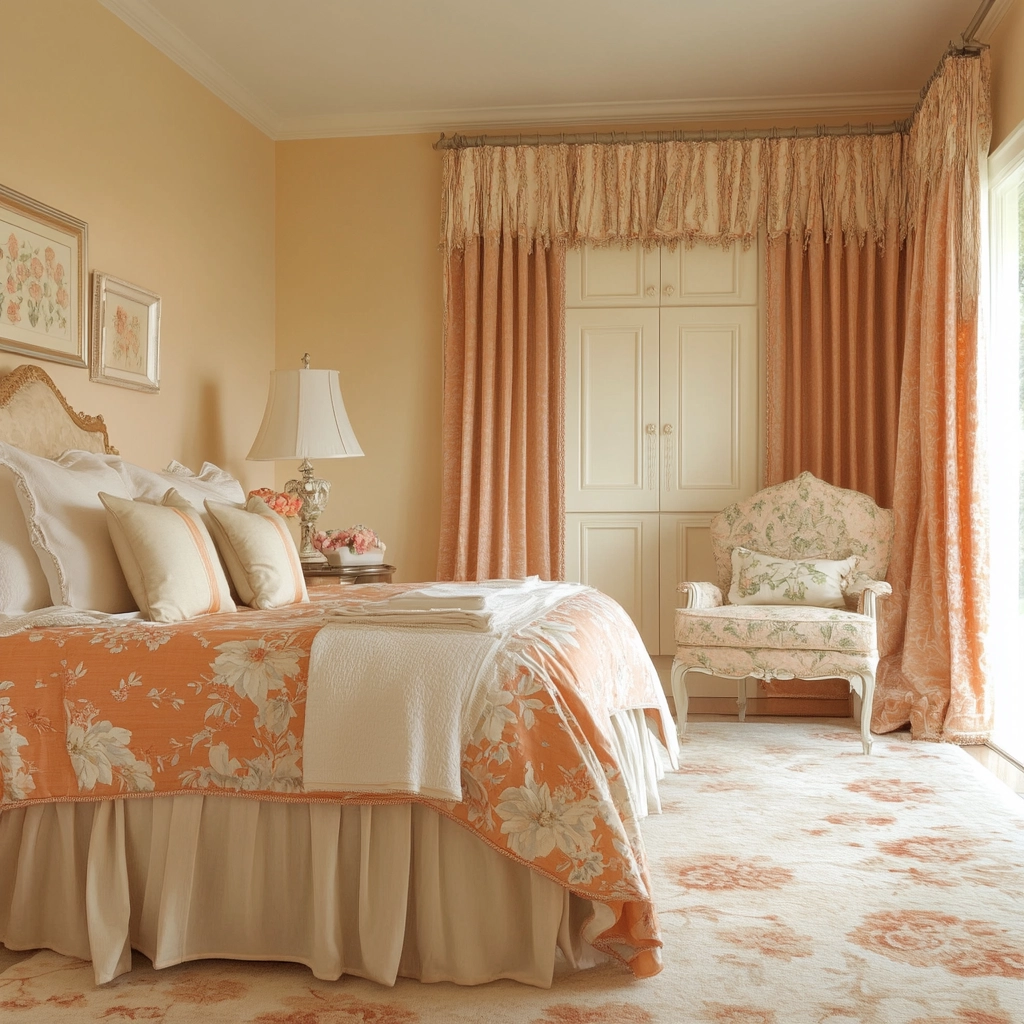 beige orange bedroom 79