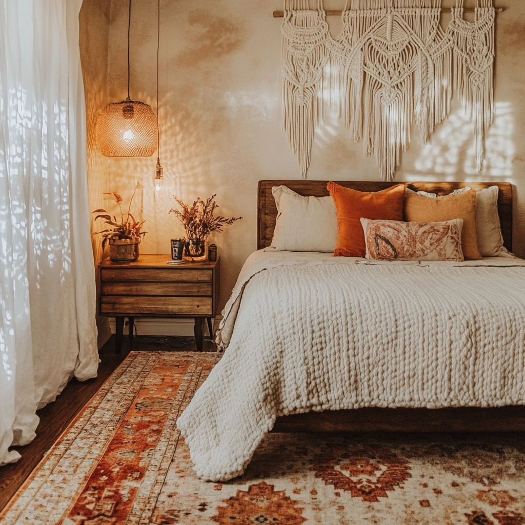 beige orange bedroom 8