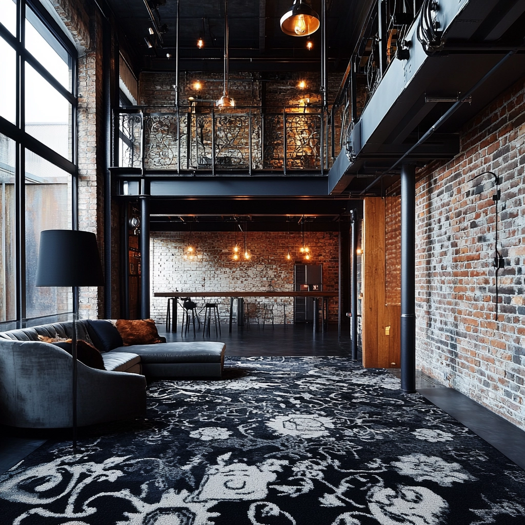 black and white carpet living room 12