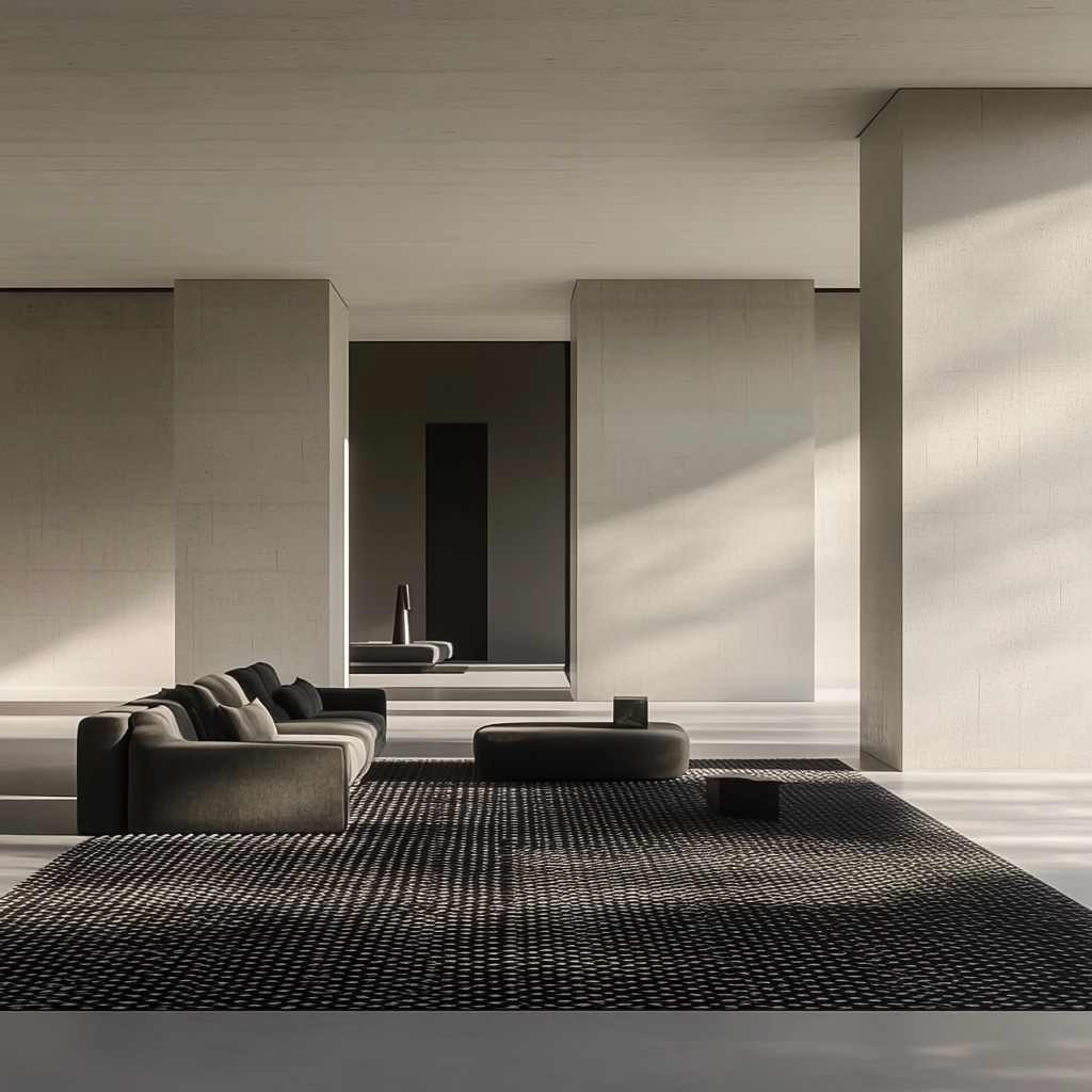 black and white carpet living room 16