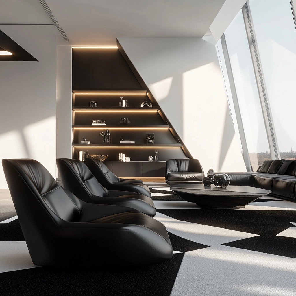 black and white carpet living room 2