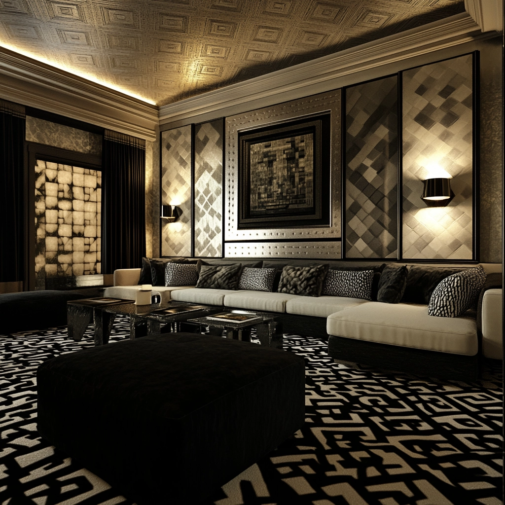 black and white carpet living room 22