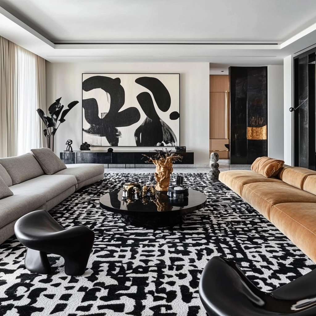 black and white carpet living room 27