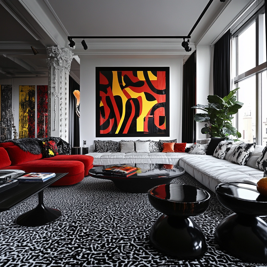 black and white carpet living room 42