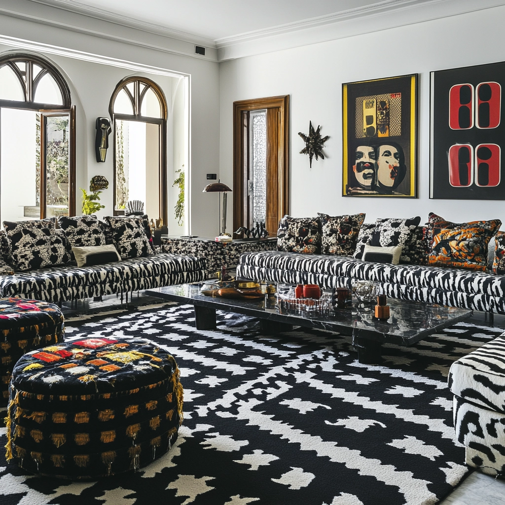 black and white carpet living room 43