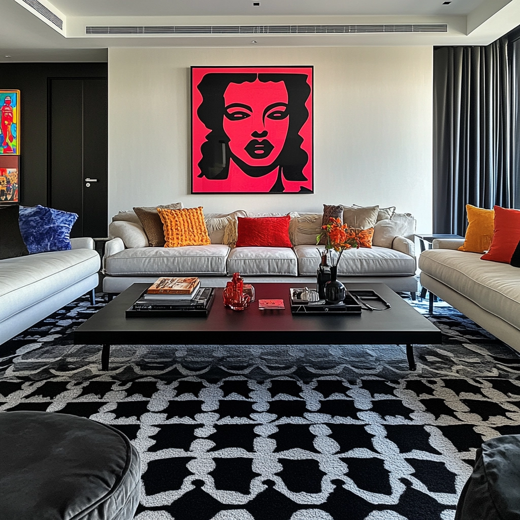 black and white carpet living room 44