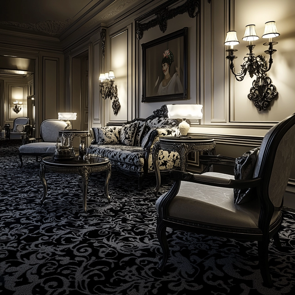 black and white carpet living room 48
