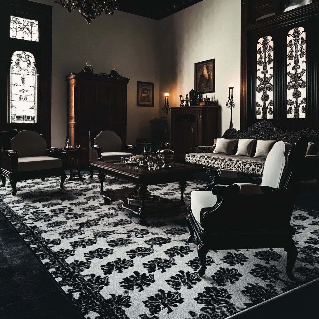 black and white carpet living room 54