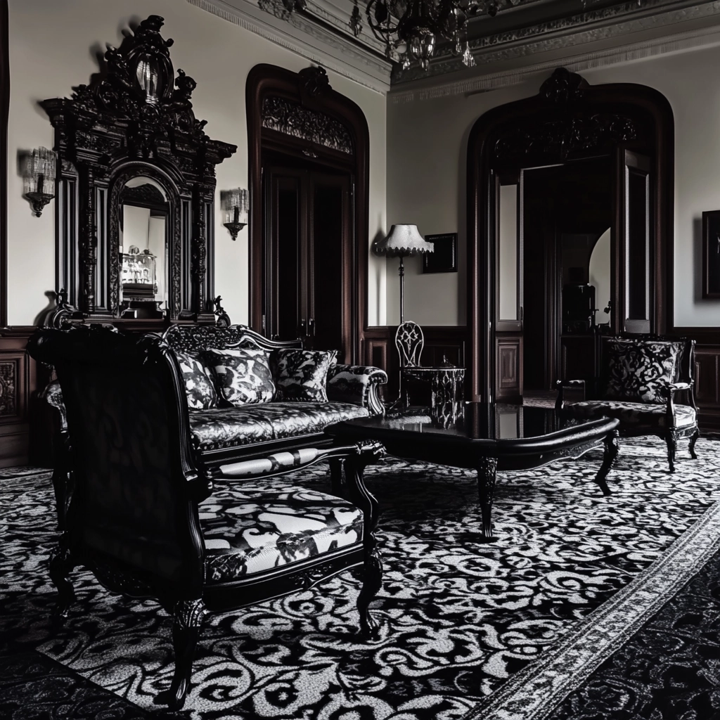 black and white carpet living room 56