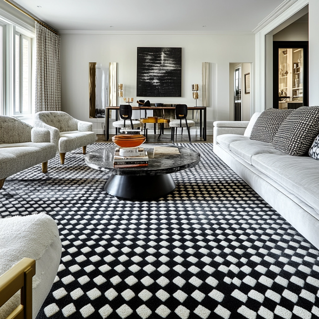 black and white carpet living room 61