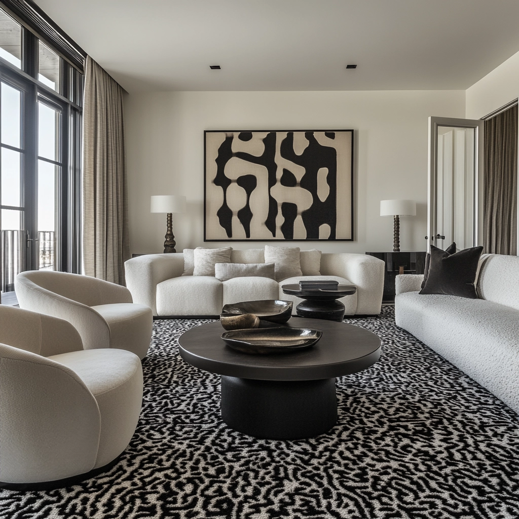 black and white carpet living room 64