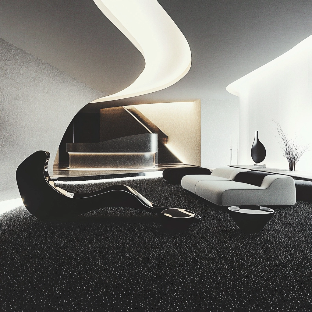 black and white carpet living room 75