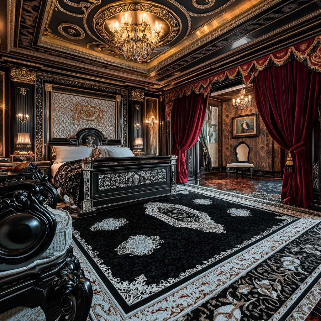 black and white rug bedroom 29