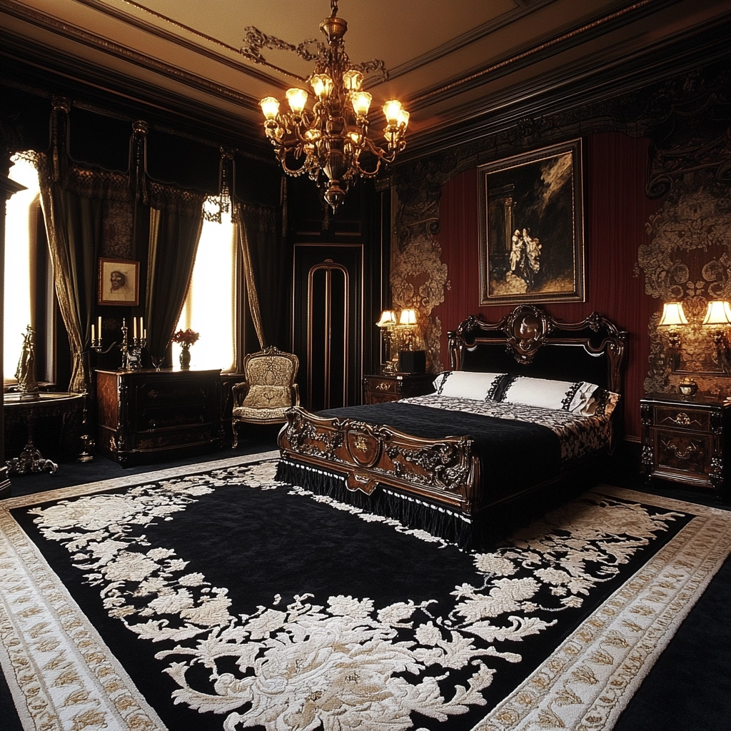 black and white rug bedroom 30