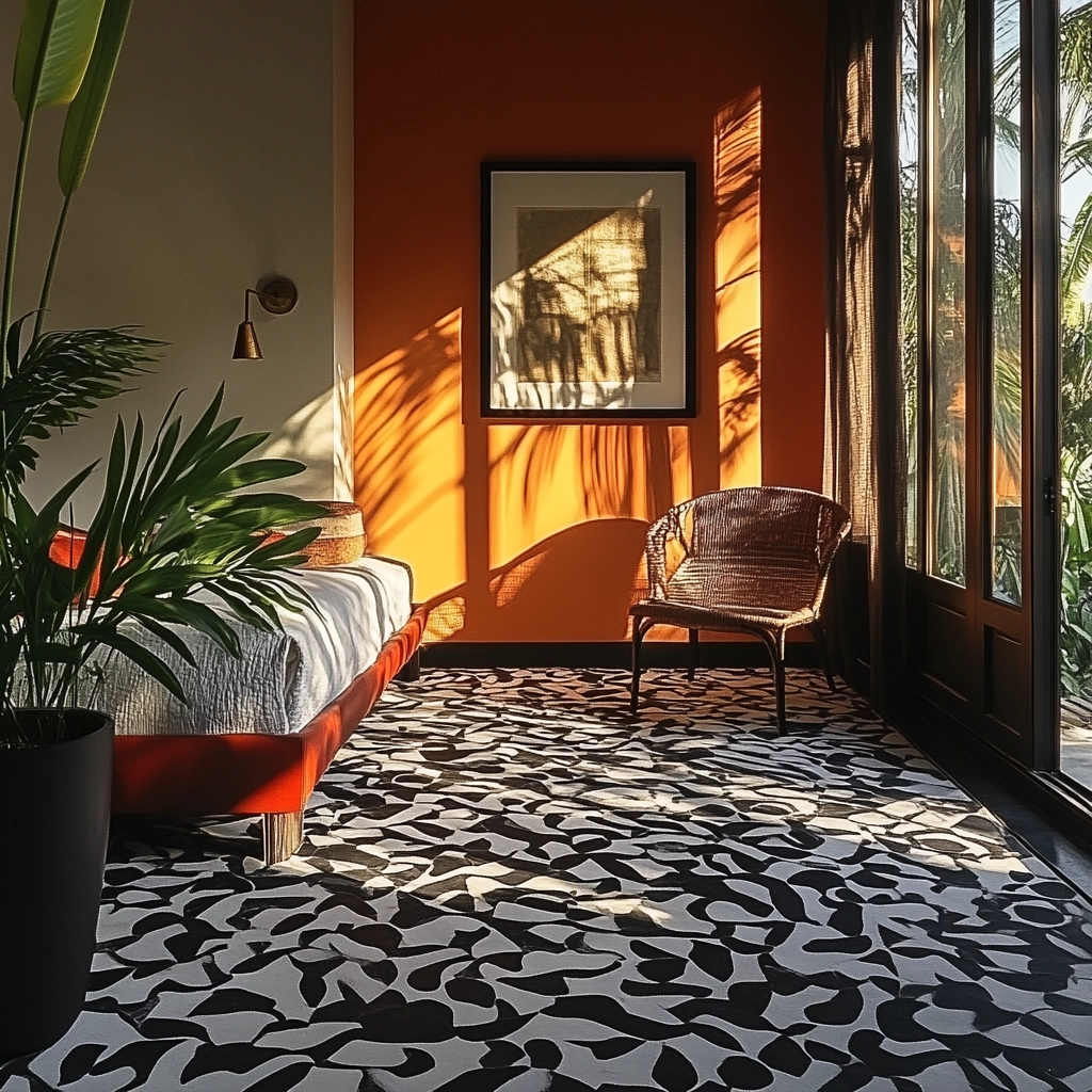 black and white rug bedroom 33