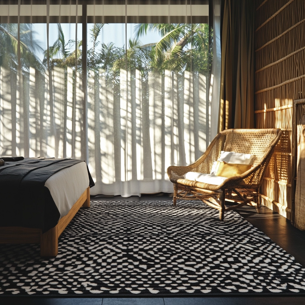 black and white rug bedroom 35