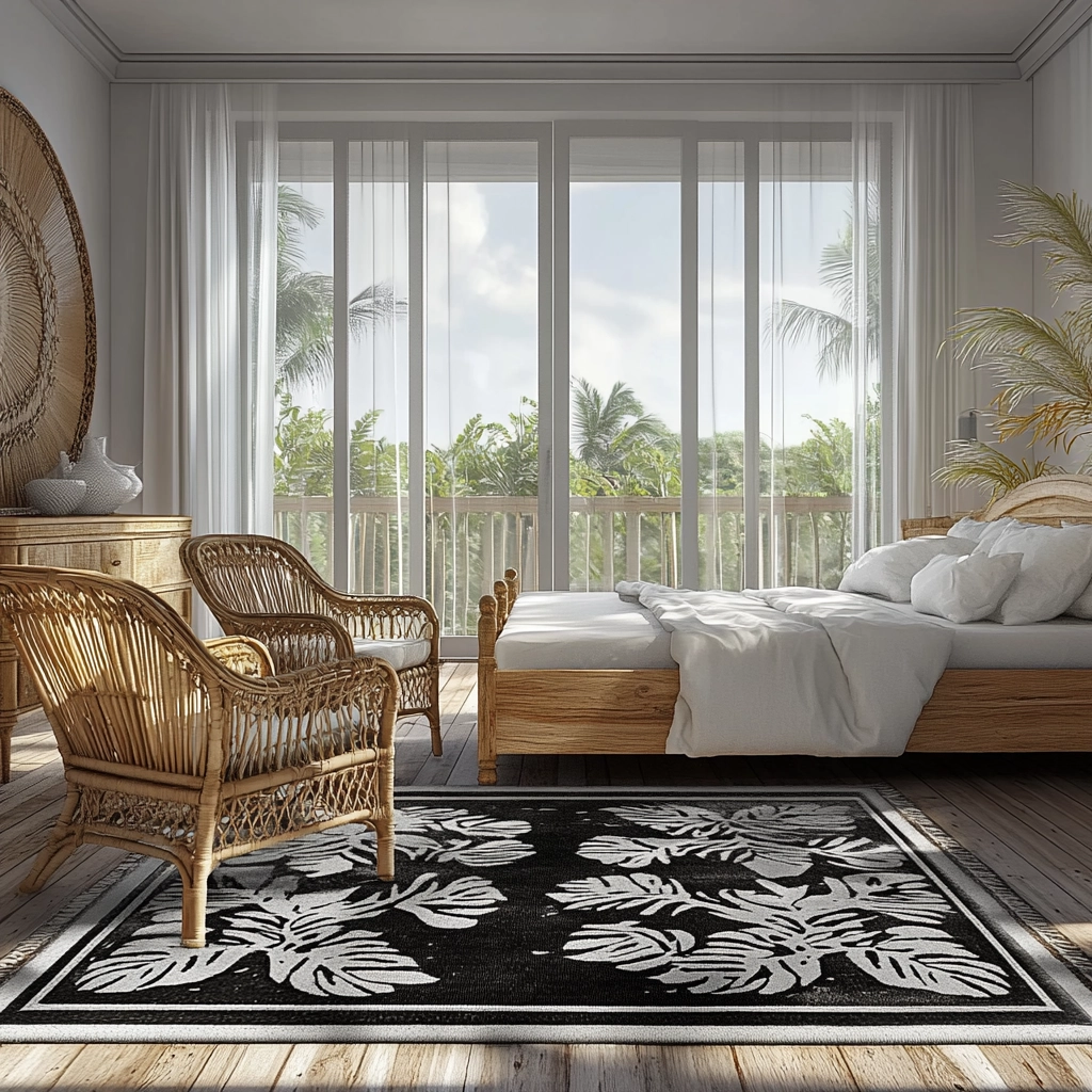 black and white rug bedroom 39