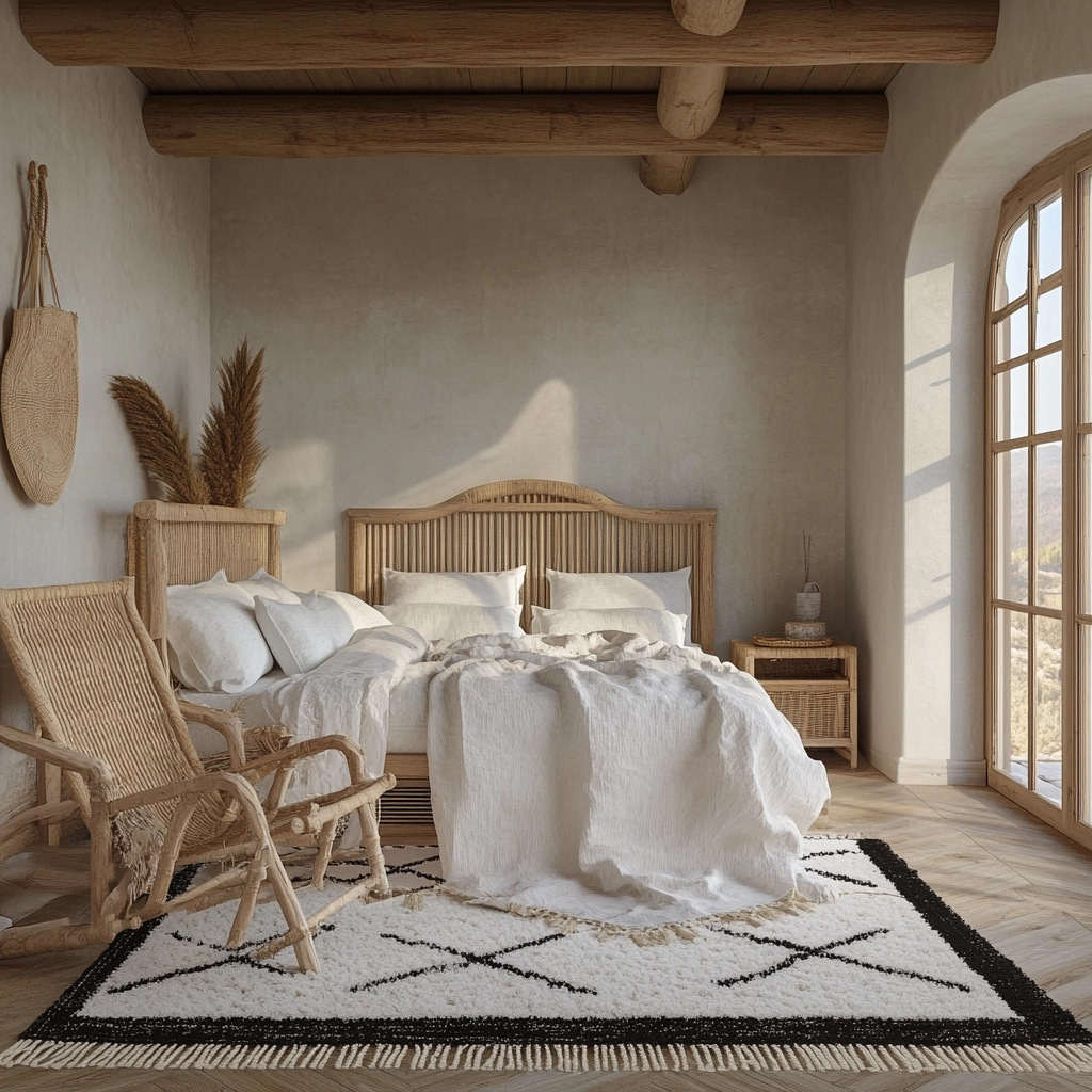 black and white rug bedroom 40
