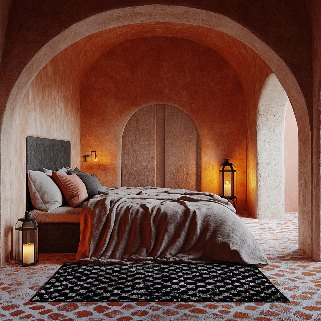 black and white rug bedroom 49