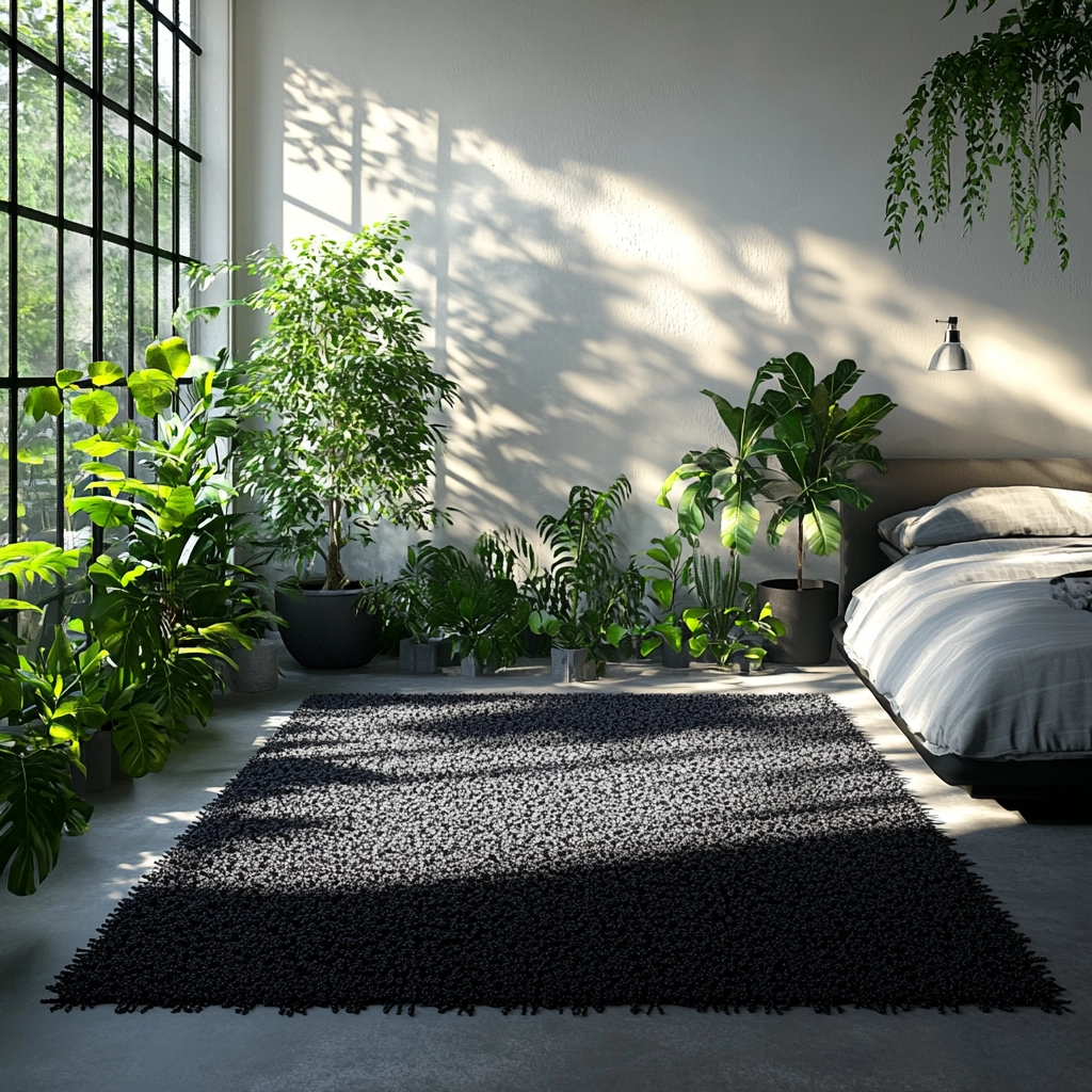 black and white rug bedroom 67
