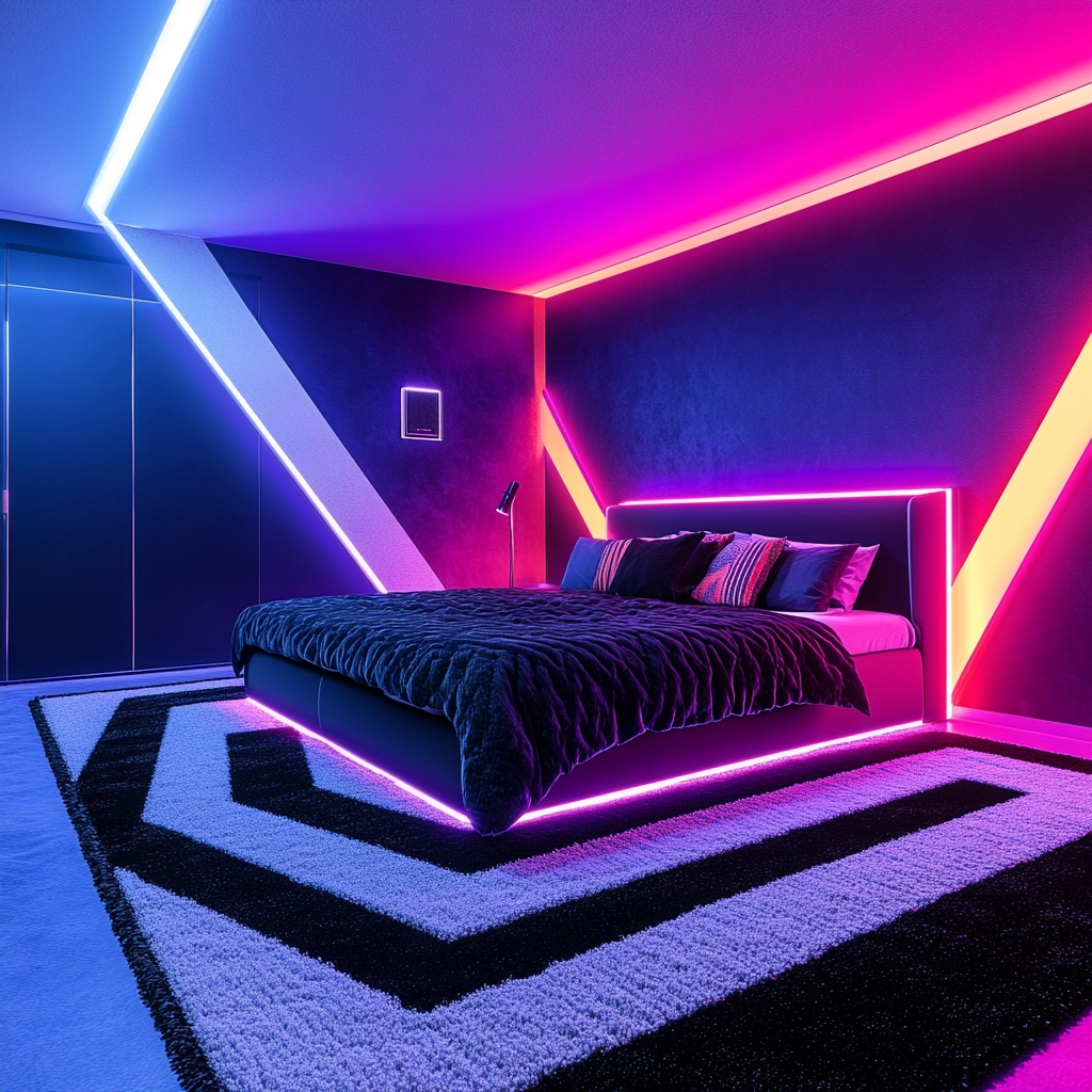 black and white rug bedroom 73