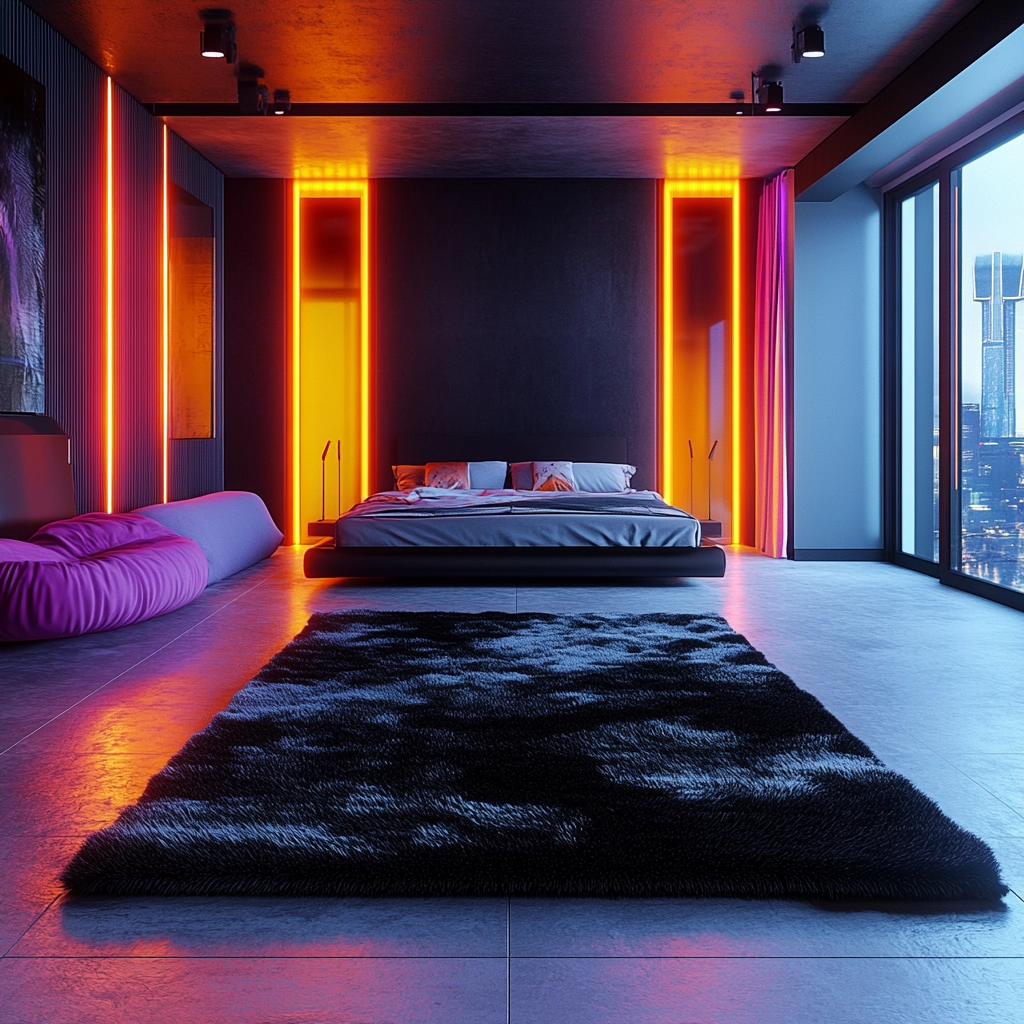 black and white rug bedroom 76