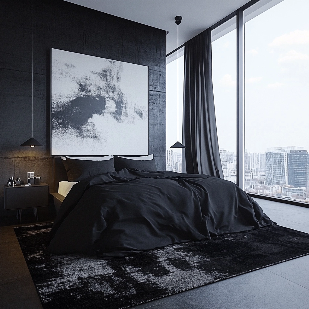black and white rug bedroom 78