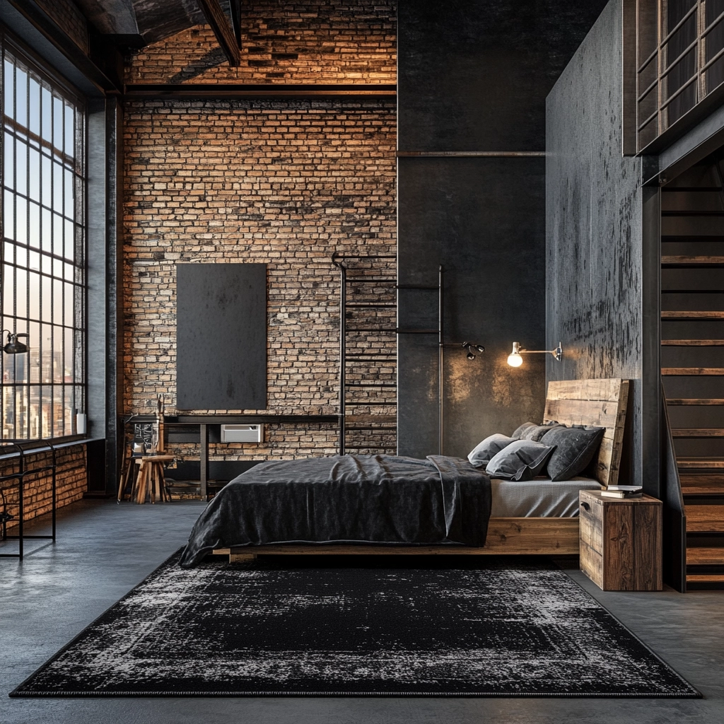 black rug bedroom 10