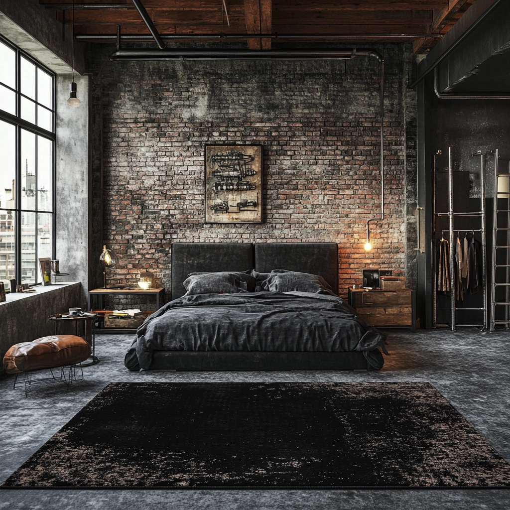 black rug bedroom 11