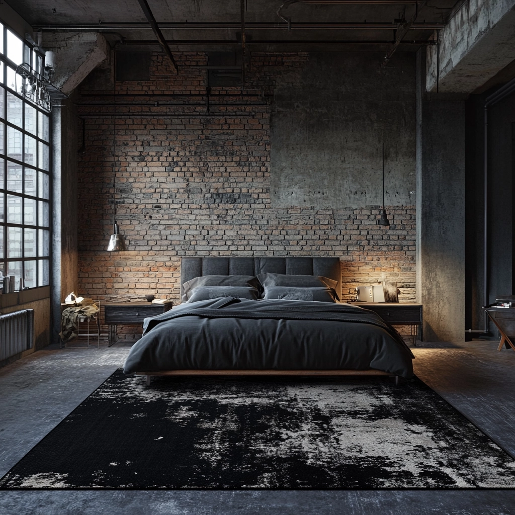 black rug bedroom 12
