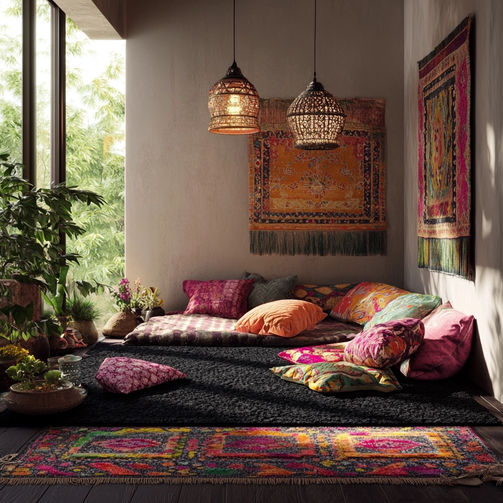 black rug bedroom 15