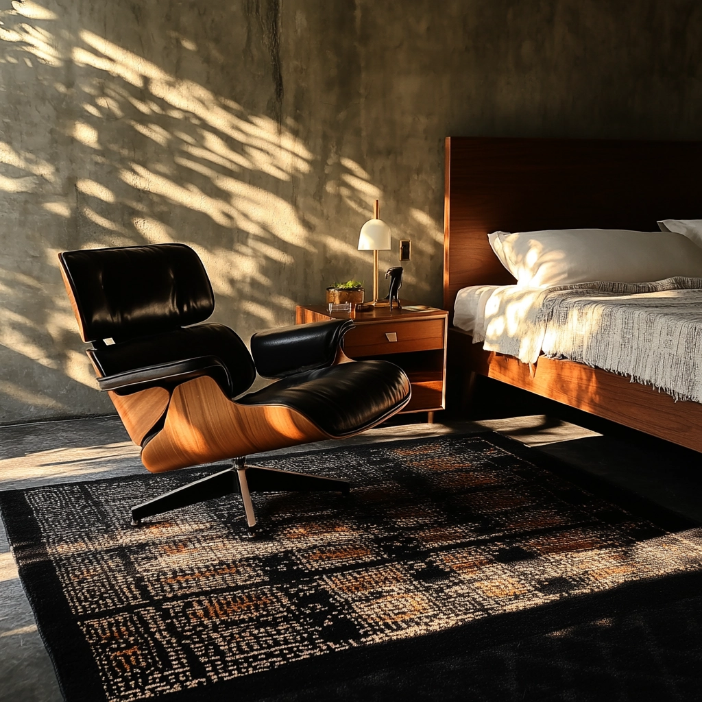 black rug bedroom 19