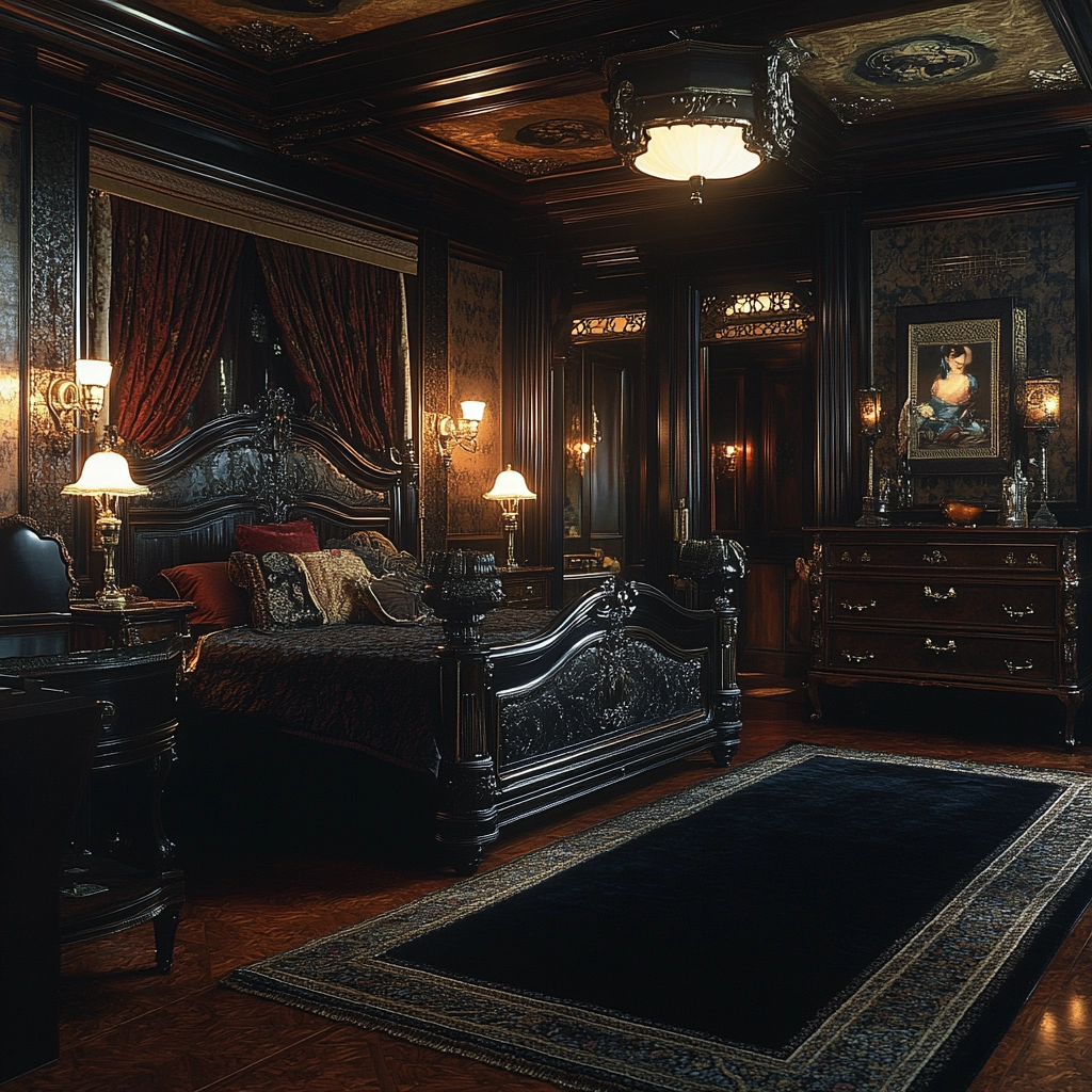 black rug bedroom 29