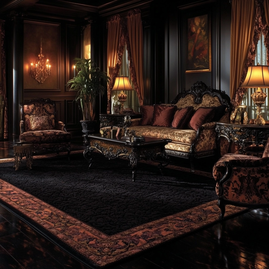 black rug bedroom 31