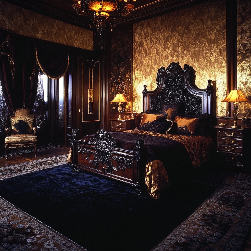 black rug bedroom 32