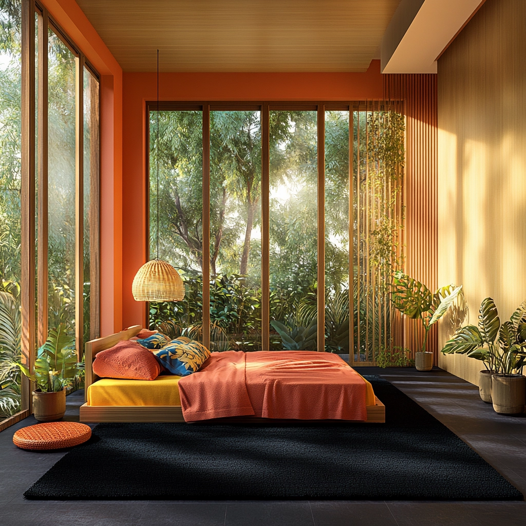 black rug bedroom 34