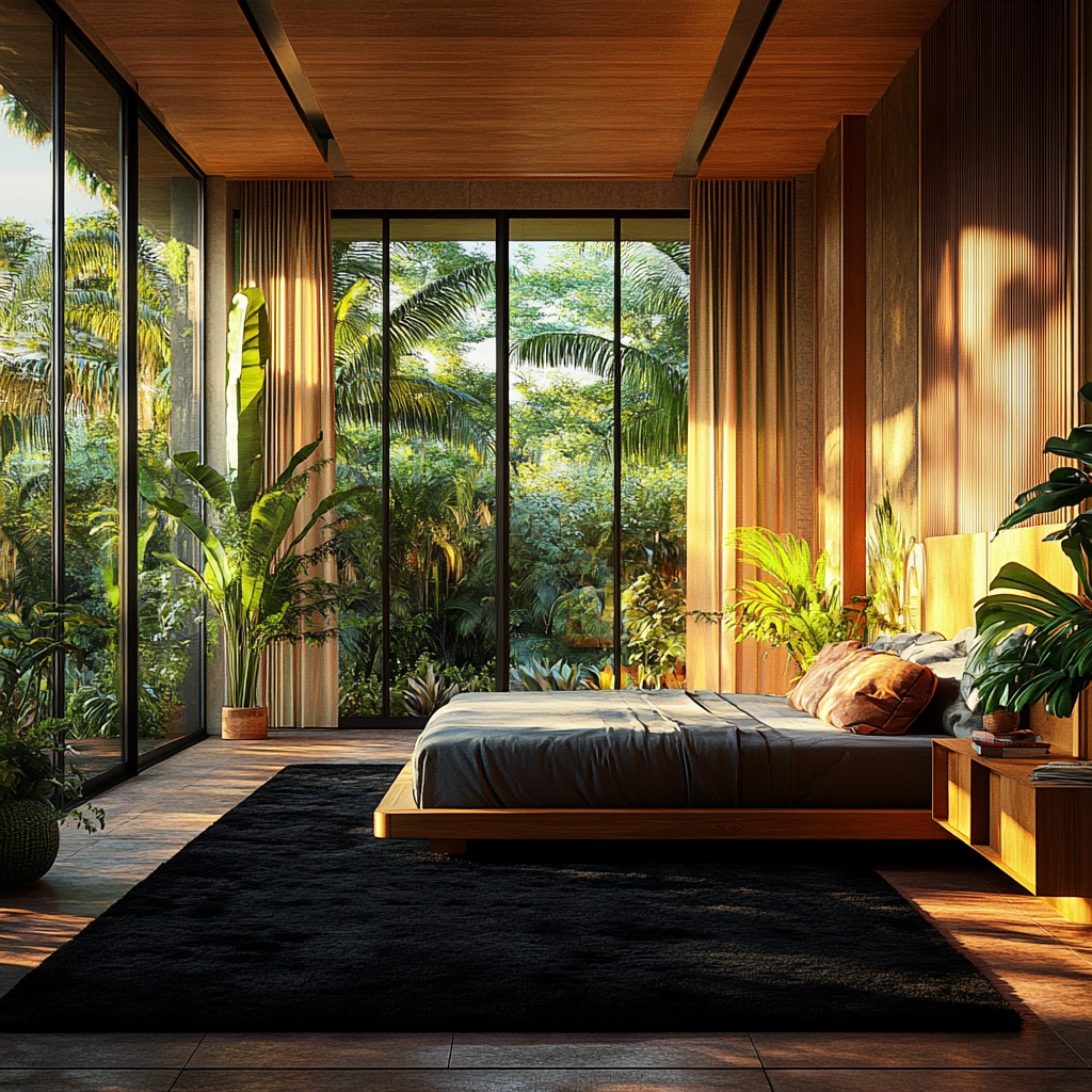 black rug bedroom 36