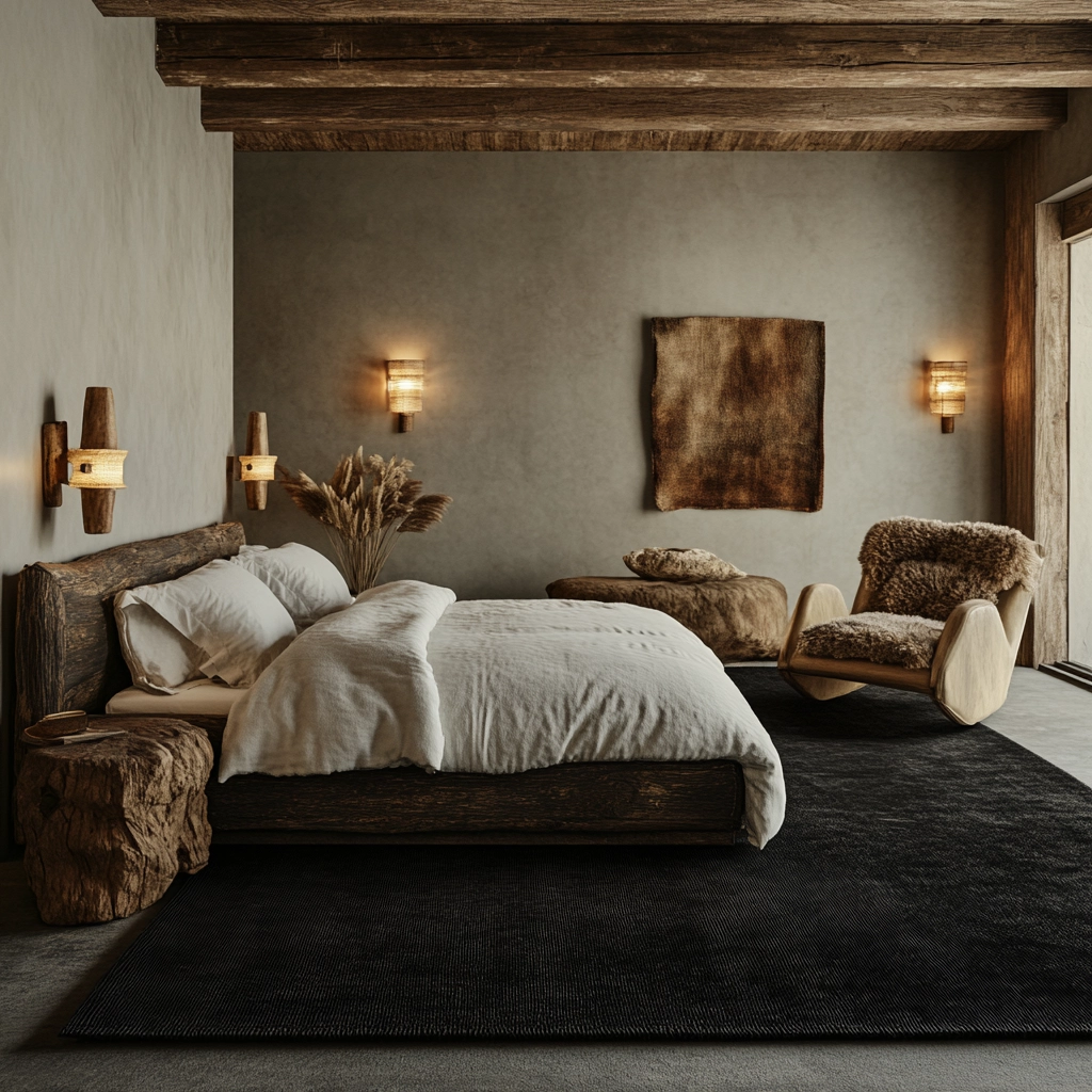 black rug bedroom 38