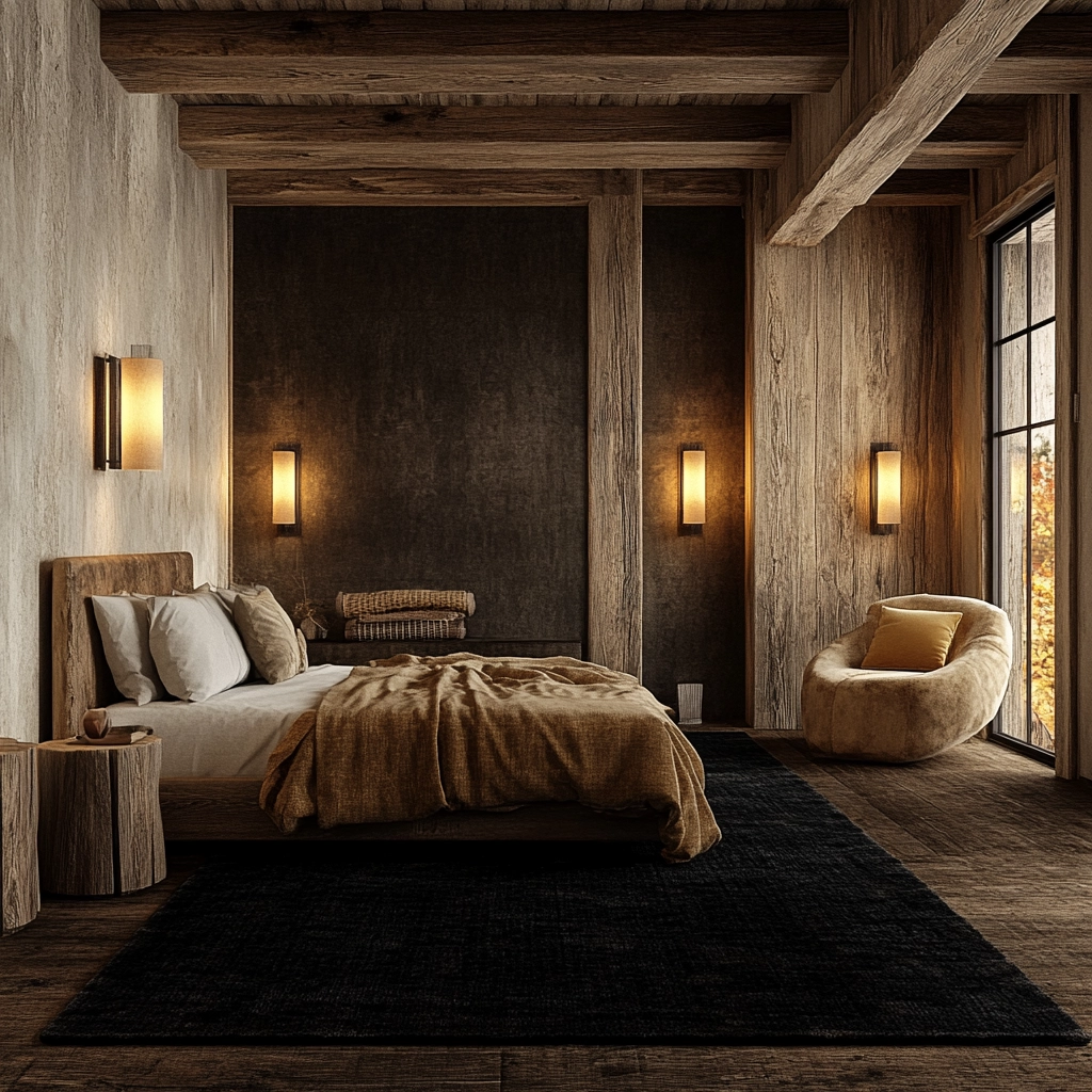 black rug bedroom 39
