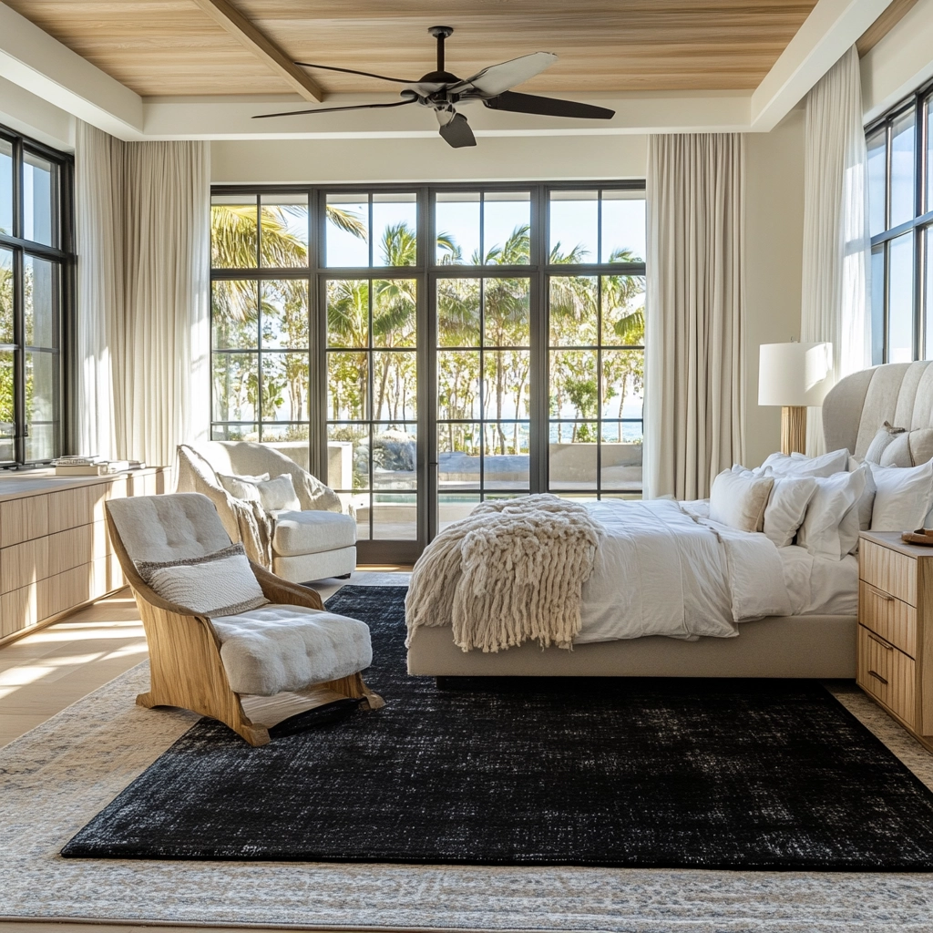 black rug bedroom 43