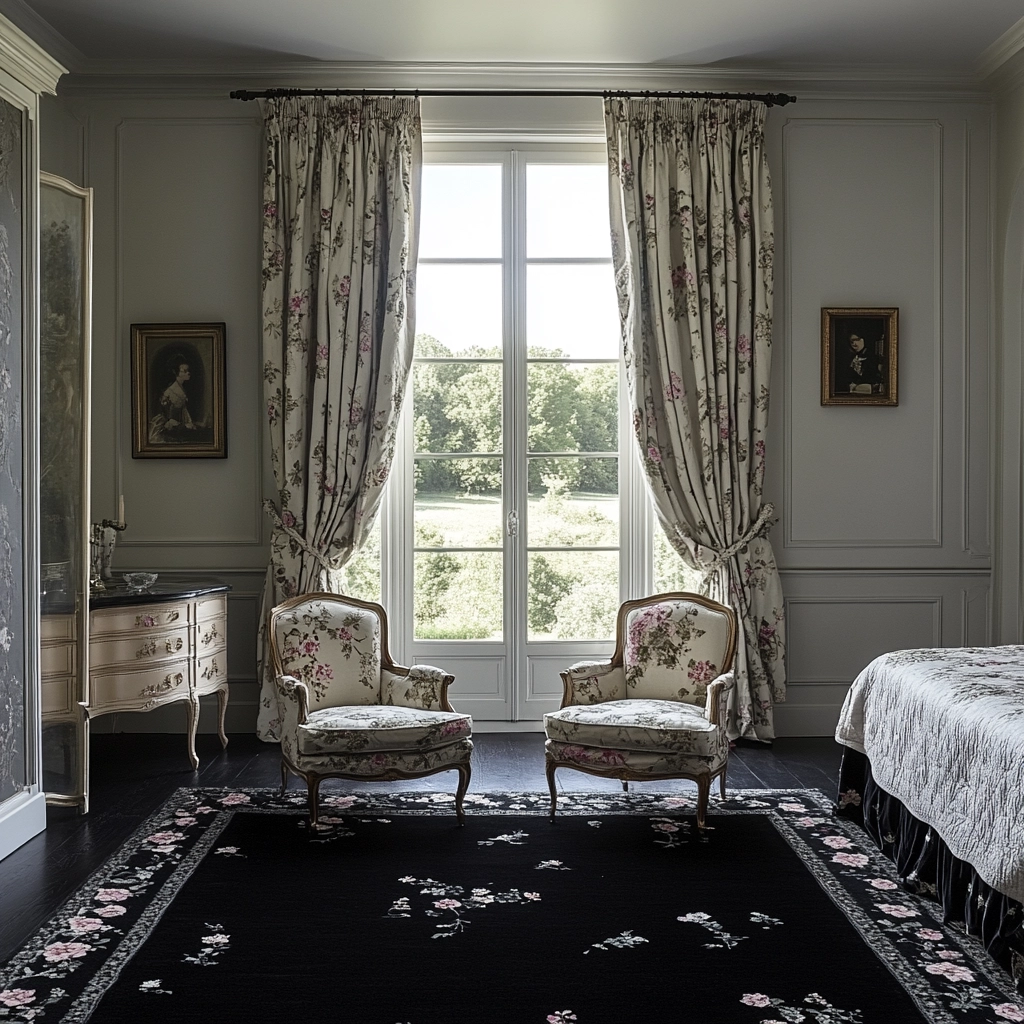 black rug bedroom 49