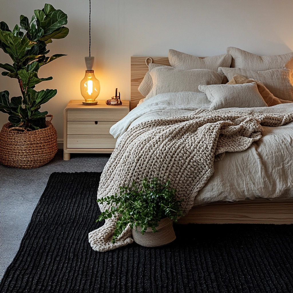 black rug bedroom 5