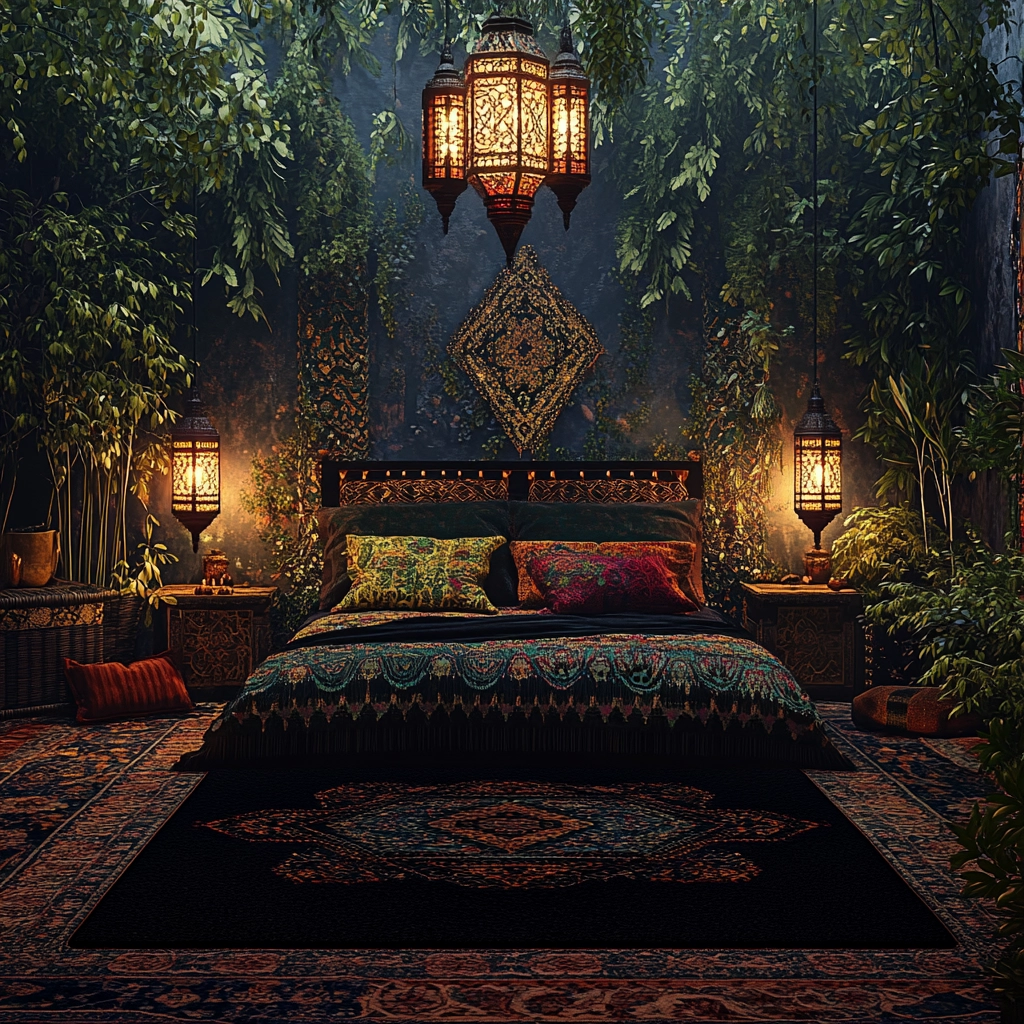 black rug bedroom 57