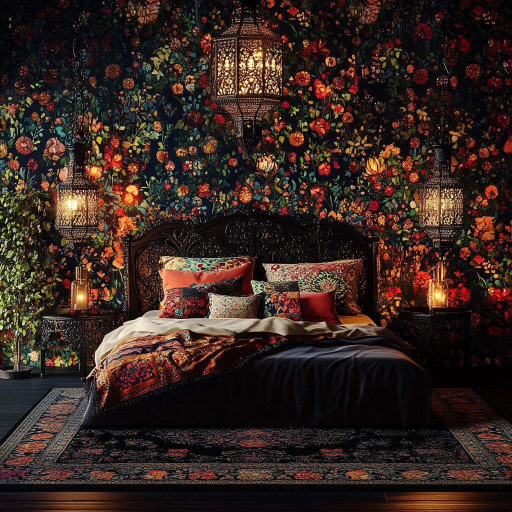 black rug bedroom 59