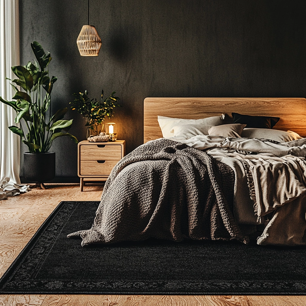 black rug bedroom 6