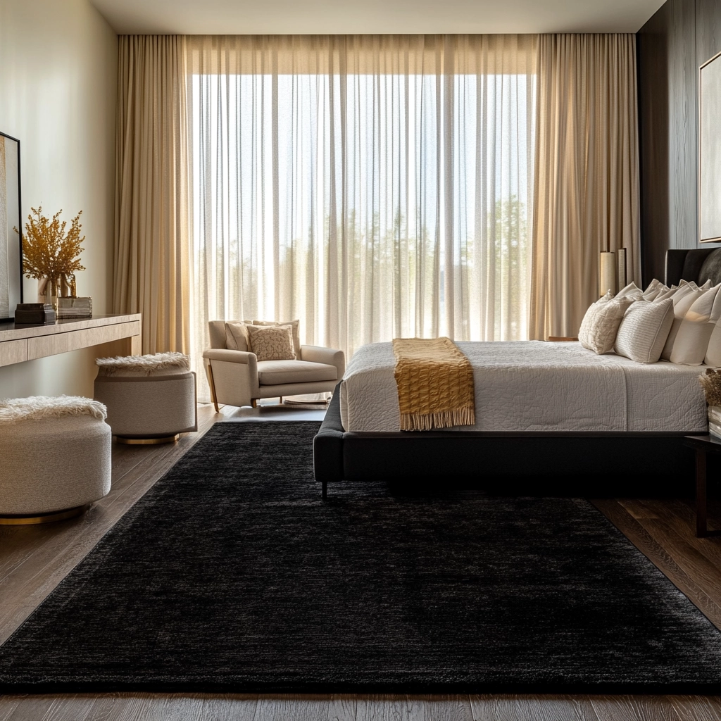 black rug bedroom 62
