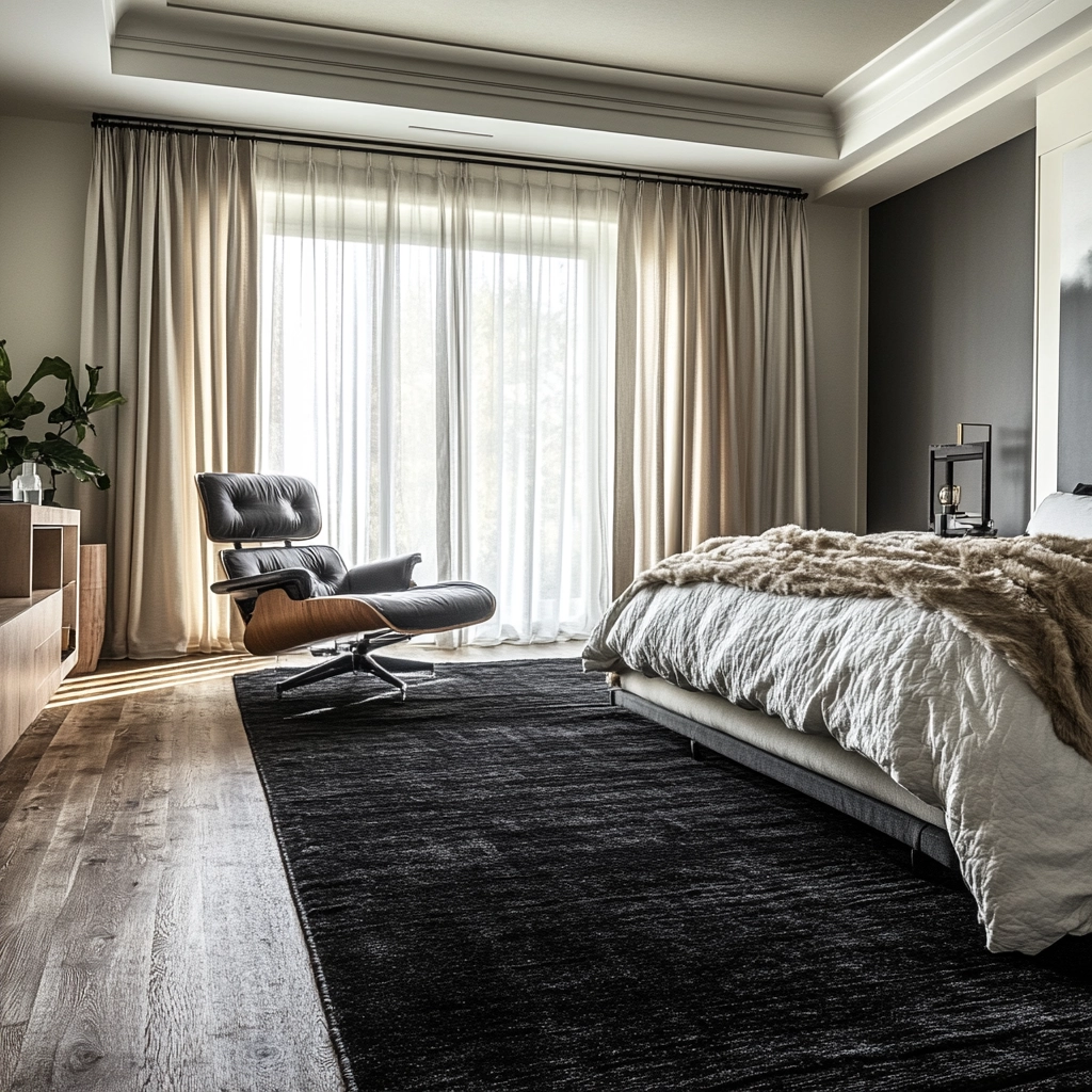 black rug bedroom 63