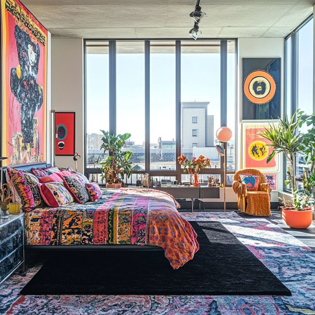 black rug bedroom 66