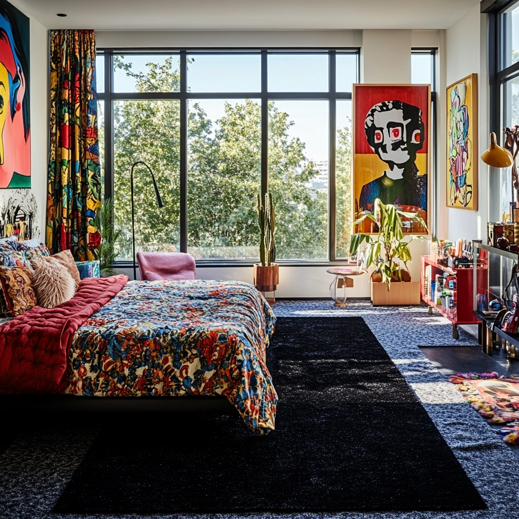 black rug bedroom 67